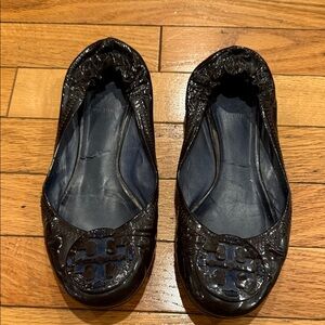 Tory Burch Glossy Brown Flats